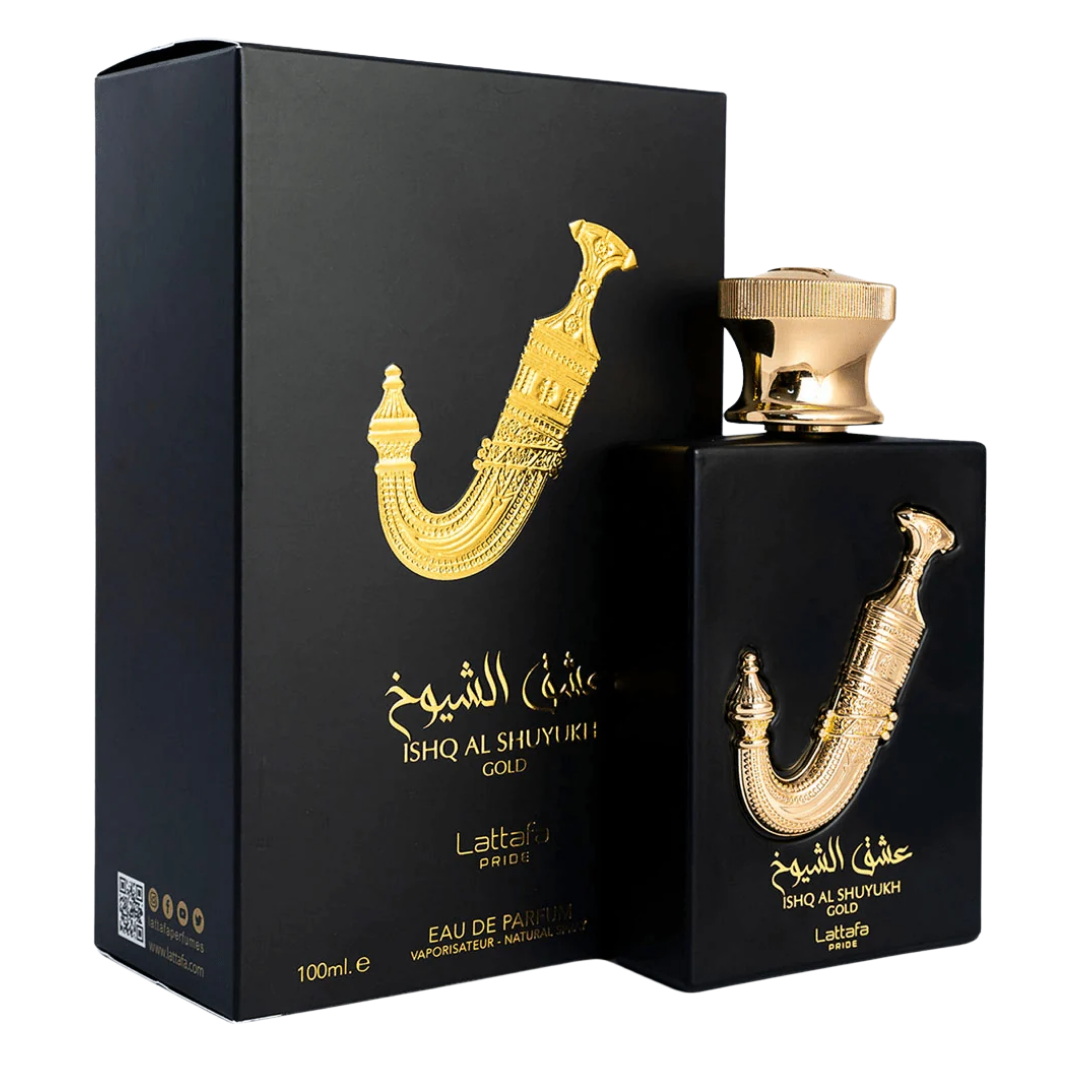 Isq Al Shuyukh Gold perfume de la marca Lattafa Pride Rif Perfumes