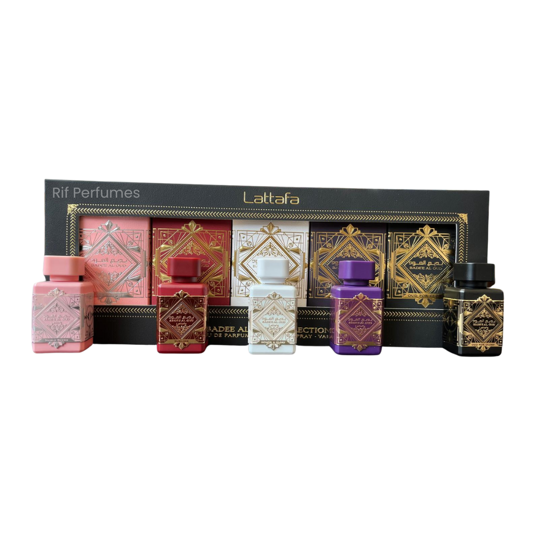 Pack mini tallas Badee Al Oud de la marca Lattafa Rif Perfumes