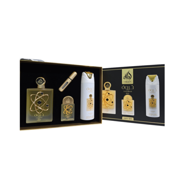 GIFT SET THARWAH GOLD de la marca LATTAFA PRIDE Rif Perfumes